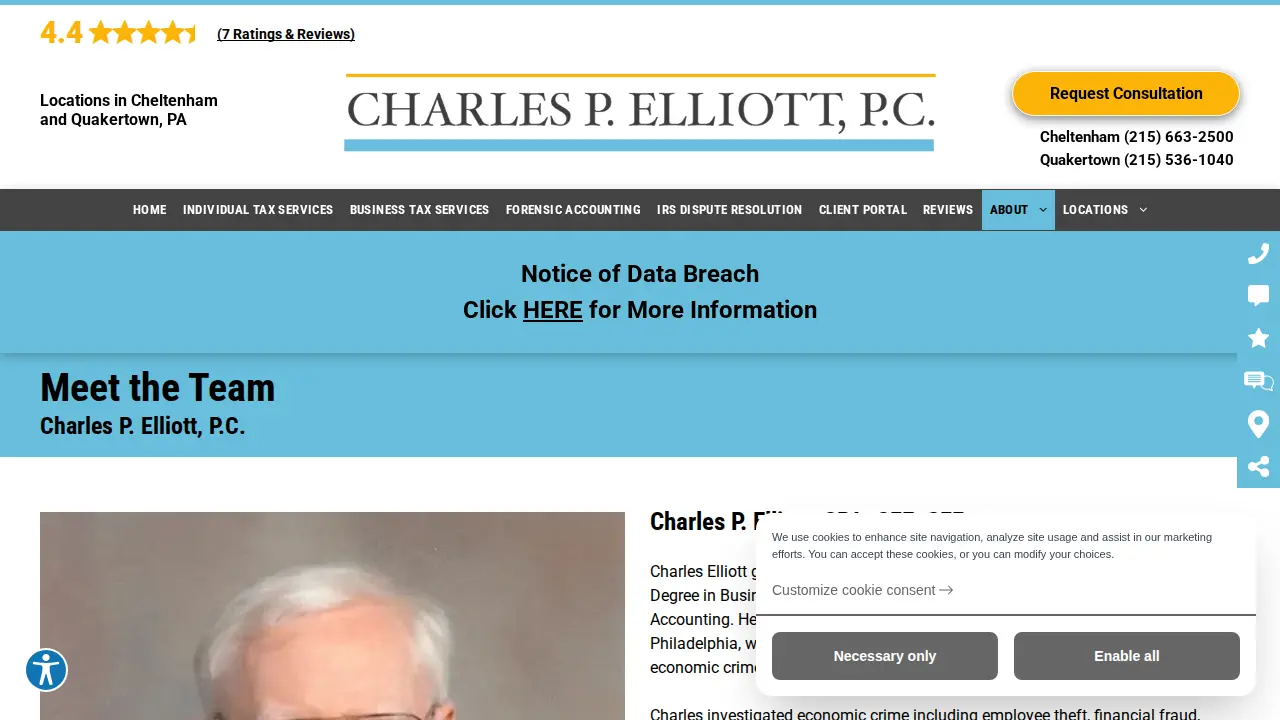 Charles P. Elliott, P.C. page