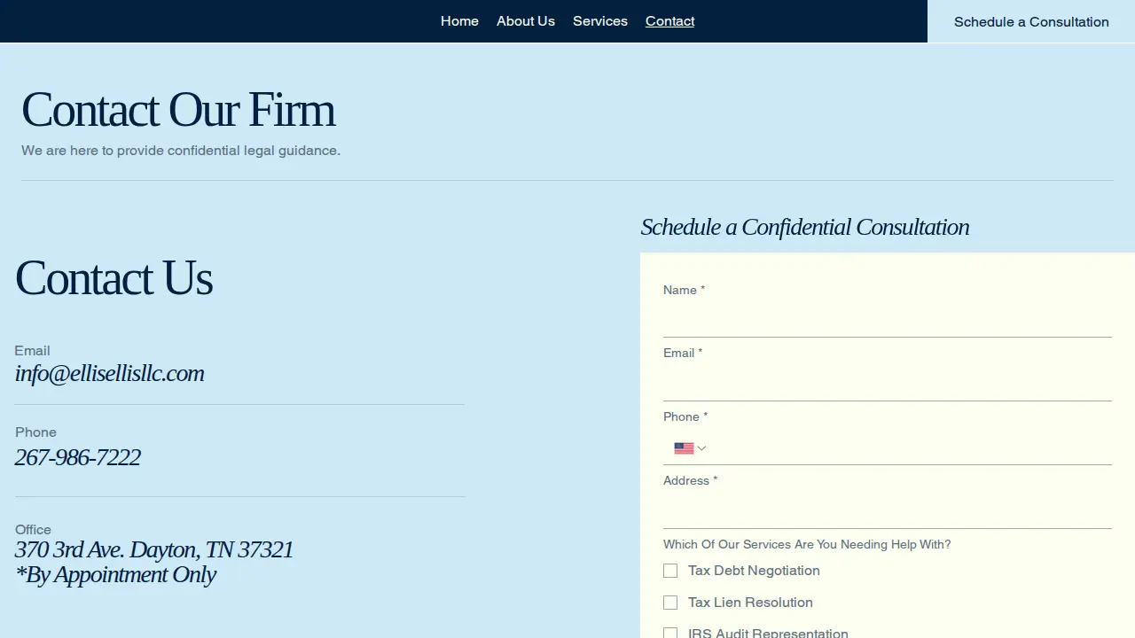 Ellis and Ellis LLC page