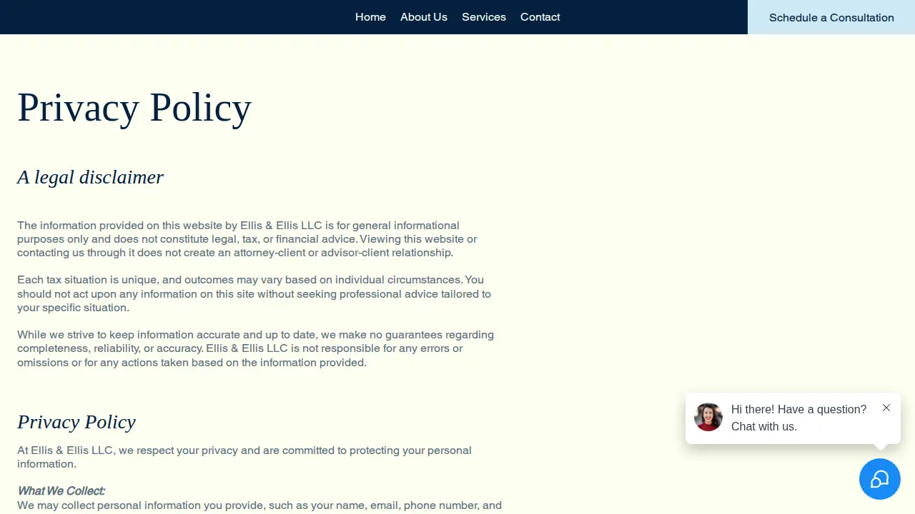 Ellis and Ellis LLC page
