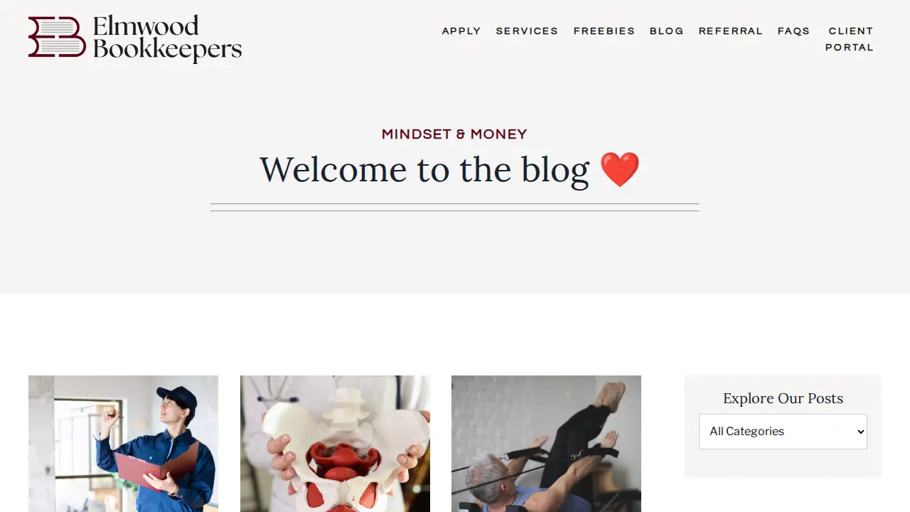 Elmwood Bookkeepers page