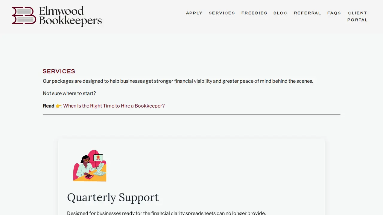 Elmwood Bookkeepers page