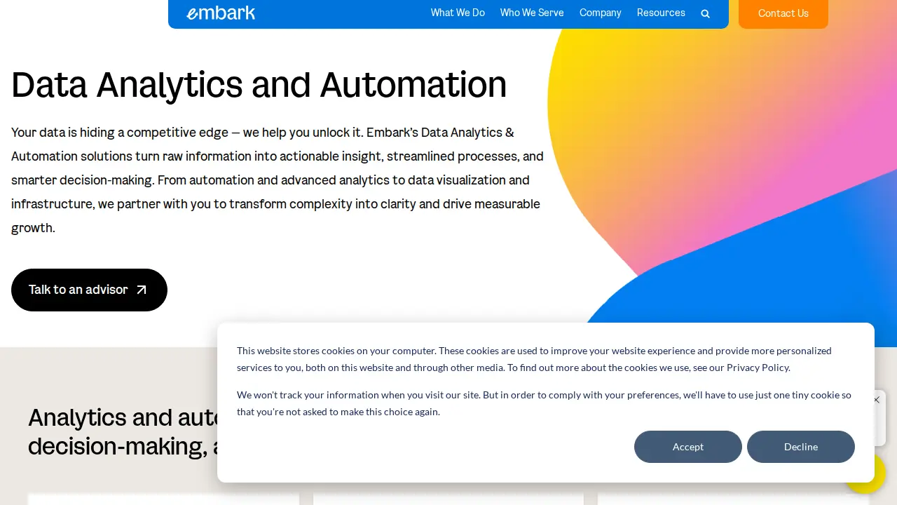 Embark page