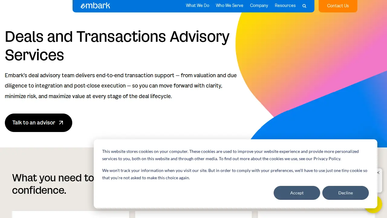 Embark page