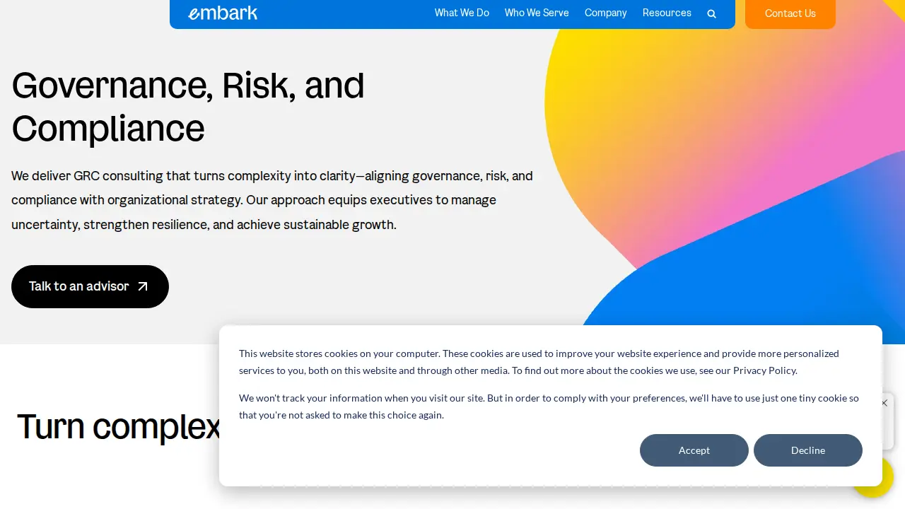 Embark page