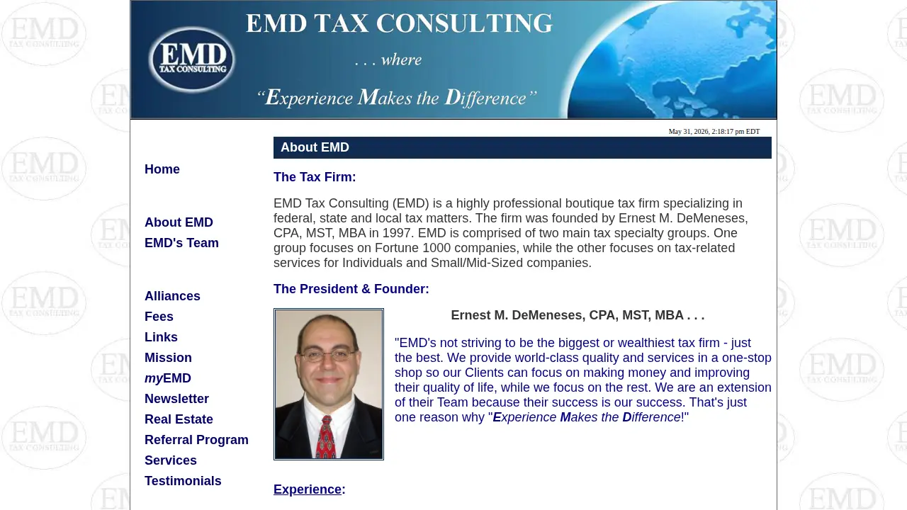 EMD Tax Consulting page