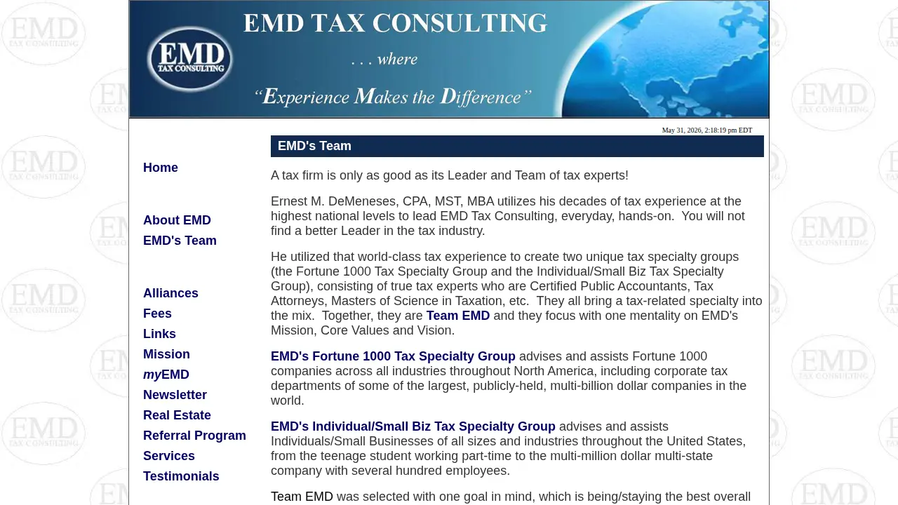 EMD Tax Consulting page