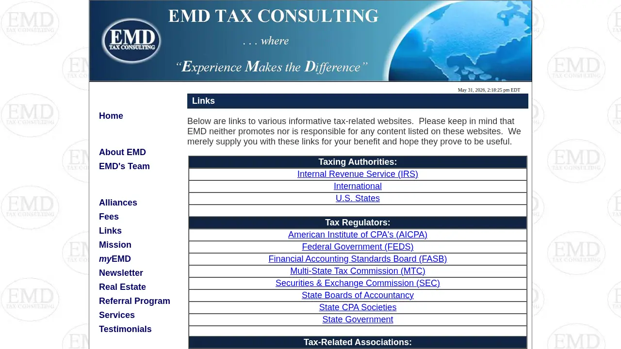 EMD Tax Consulting page