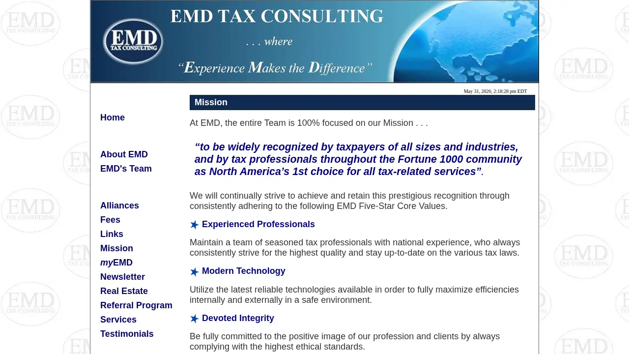 EMD Tax Consulting page
