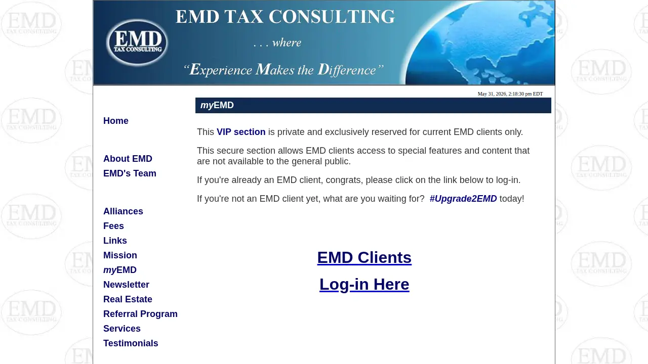 EMD Tax Consulting page