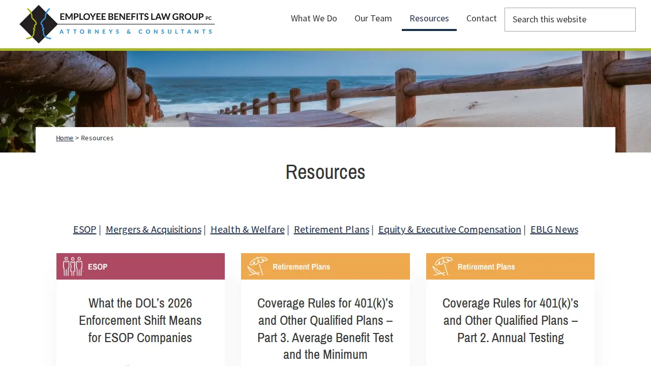 Employee Benefits Law Group page