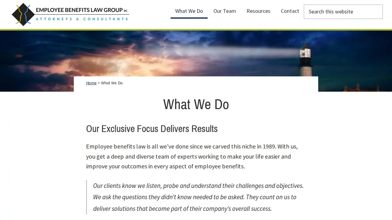 Employee Benefits Law Group page