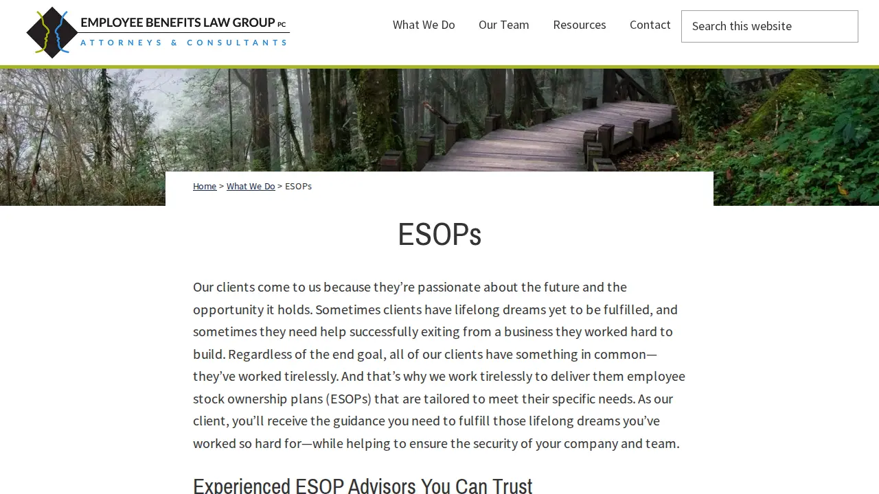 Employee Benefits Law Group page