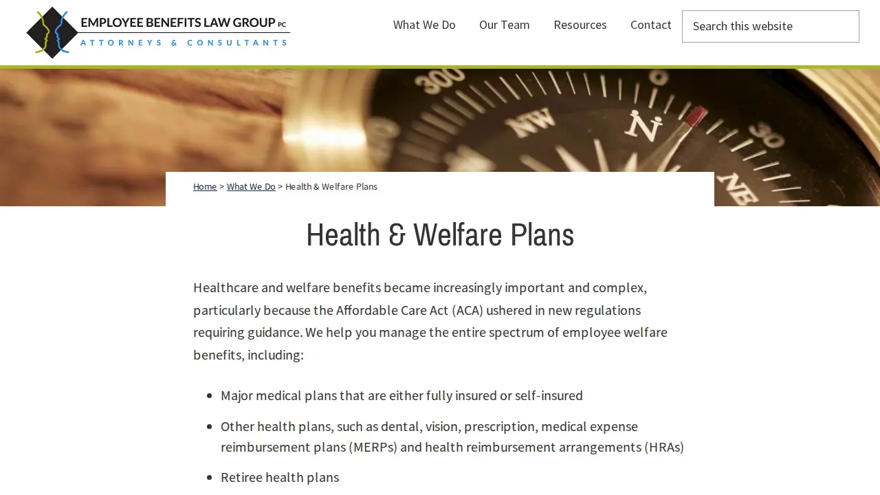 Employee Benefits Law Group page