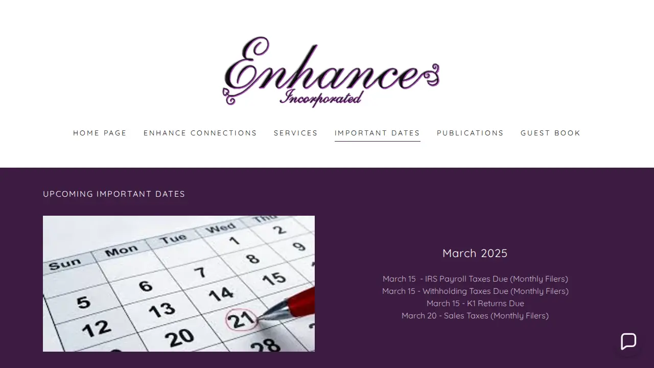 Enhance Incorporated page