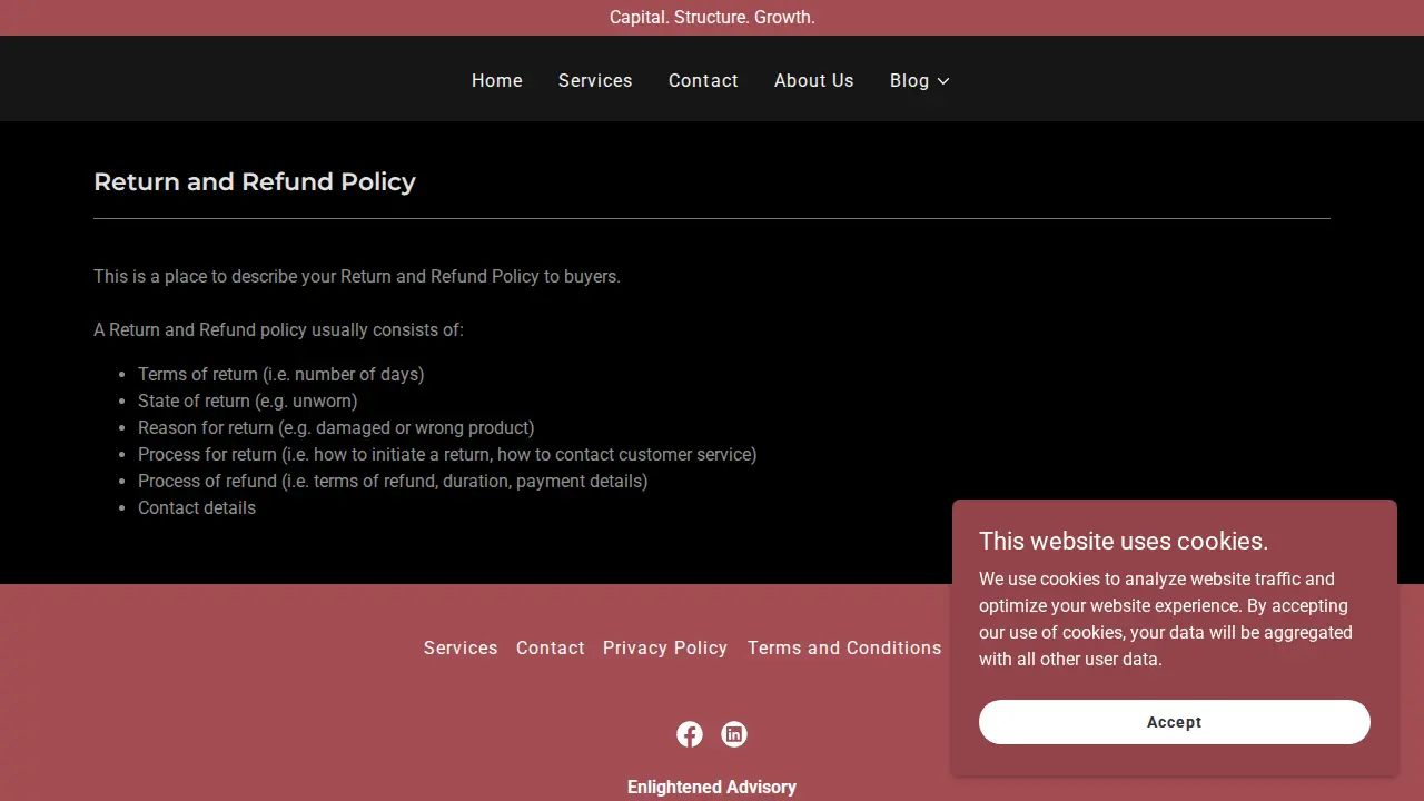 Enlightened Advisory page