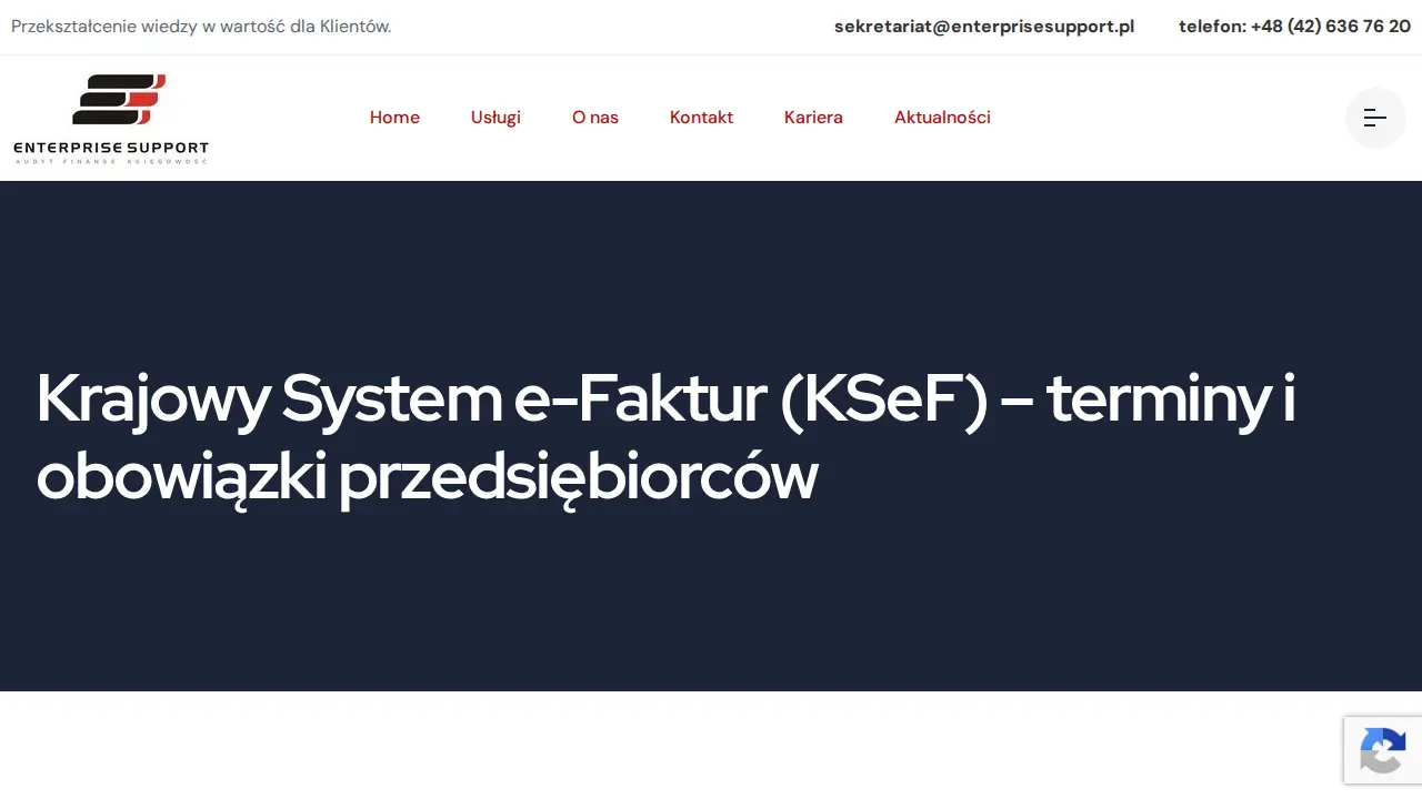 Księgowość Łódź, Księgowa Łódź, Doradztwo podatkowe Łódź - Enterprise Support page