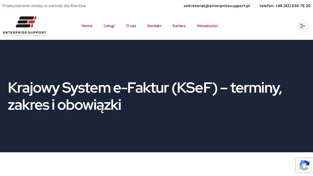 Księgowość Łódź, Księgowa Łódź, Doradztwo podatkowe Łódź - Enterprise Support page