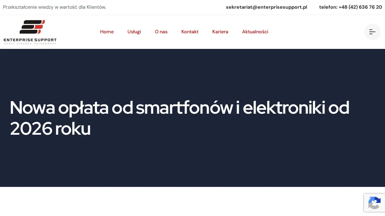 Księgowość Łódź, Księgowa Łódź, Doradztwo podatkowe Łódź - Enterprise Support page