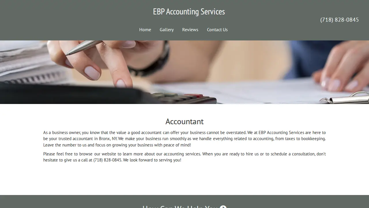 EBP Accounting Services page