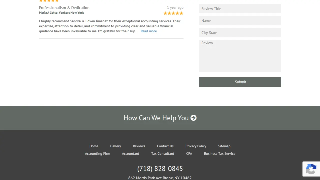 EBP Accounting Services page