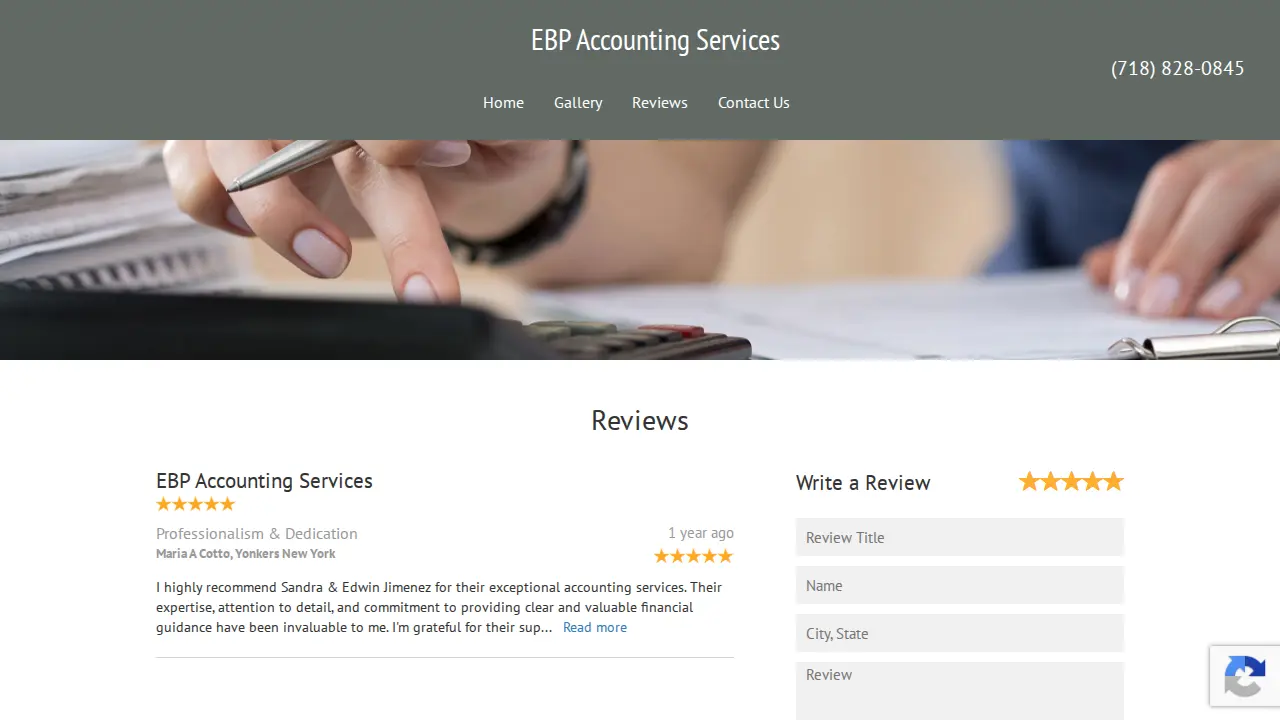 EBP Accounting Services page