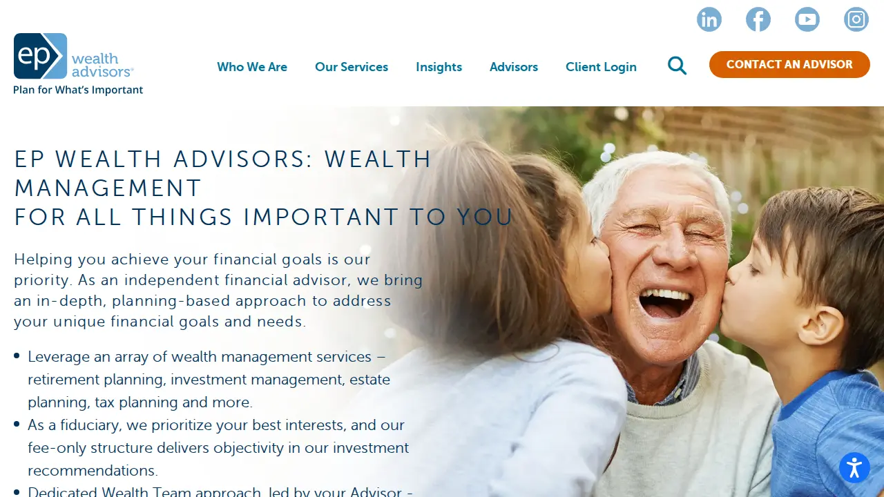 EP Wealth Advisors page