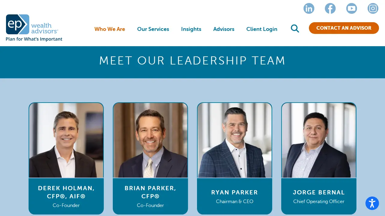 EP Wealth Advisors page