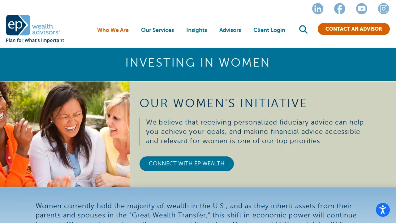 EP Wealth Advisors page