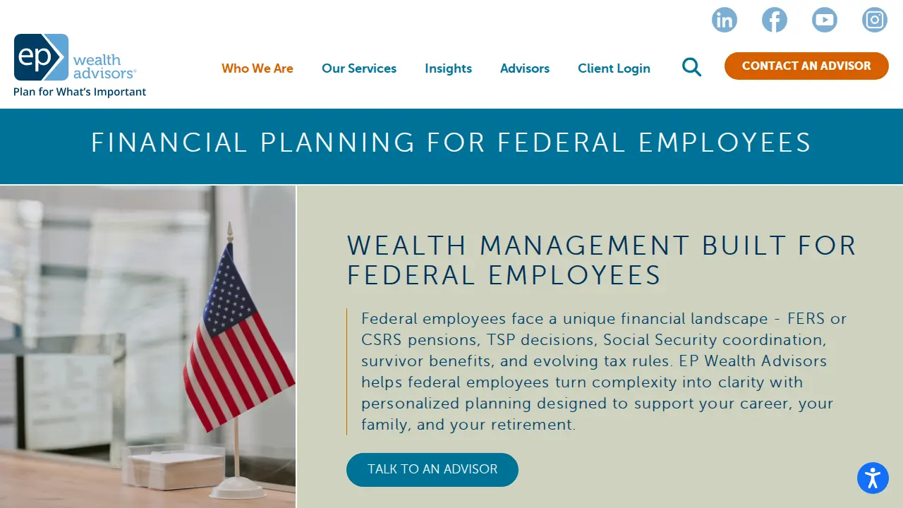 EP Wealth Advisors page