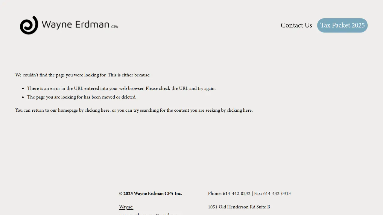 Wayne Erdman, Inc. page