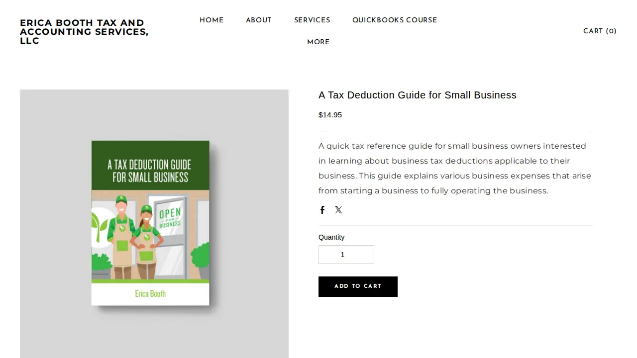 Erica Booth Tax & Accounting Services page