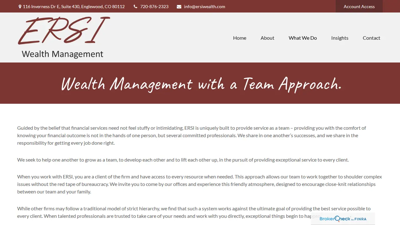 ERSI Wealth Management page