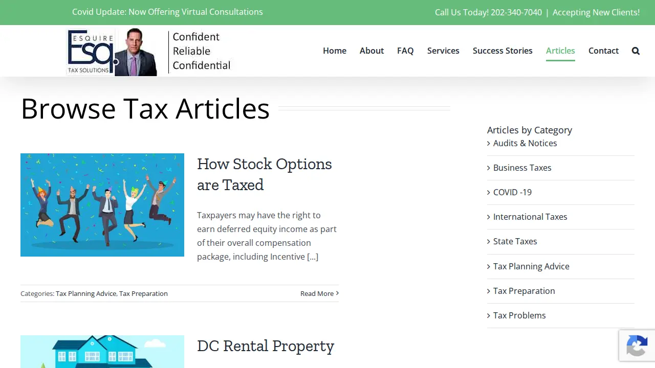 Esquire Tax Solutions page