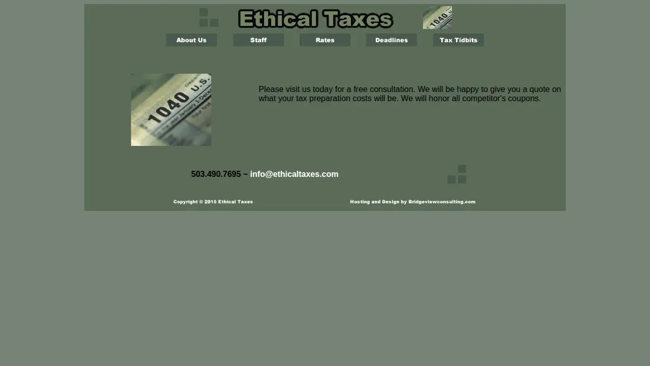 Ethical Taxes page