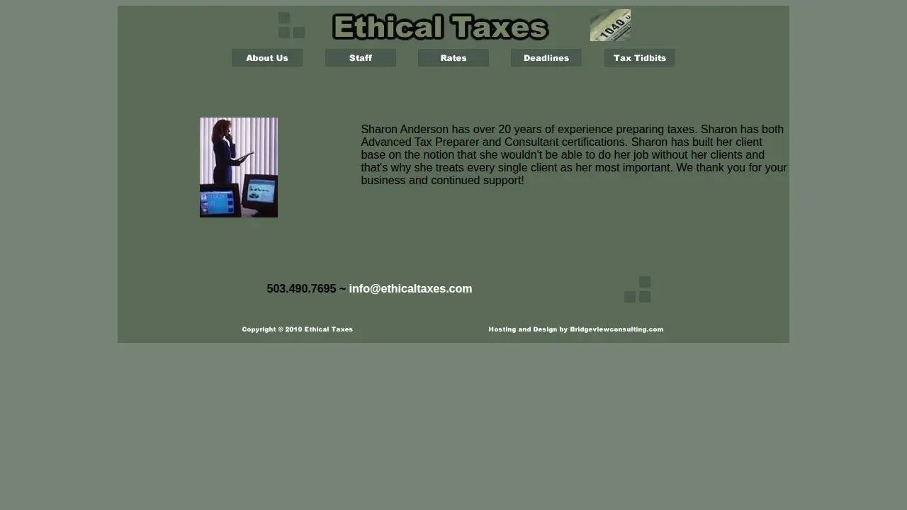 Ethical Taxes page