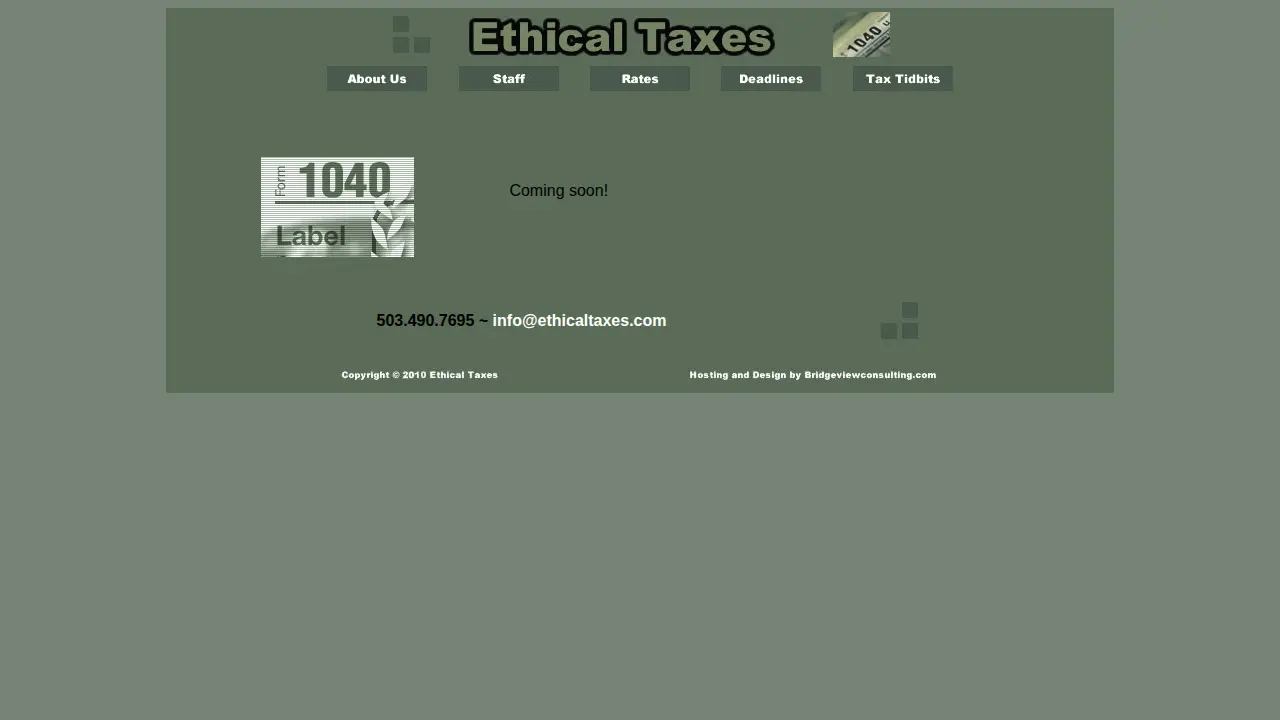 Ethical Taxes page
