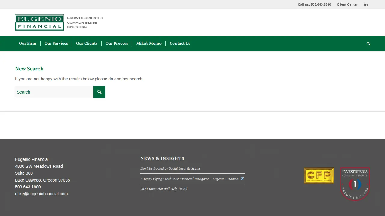 Eugenio Financial page