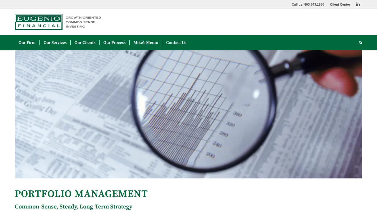 Eugenio Financial page