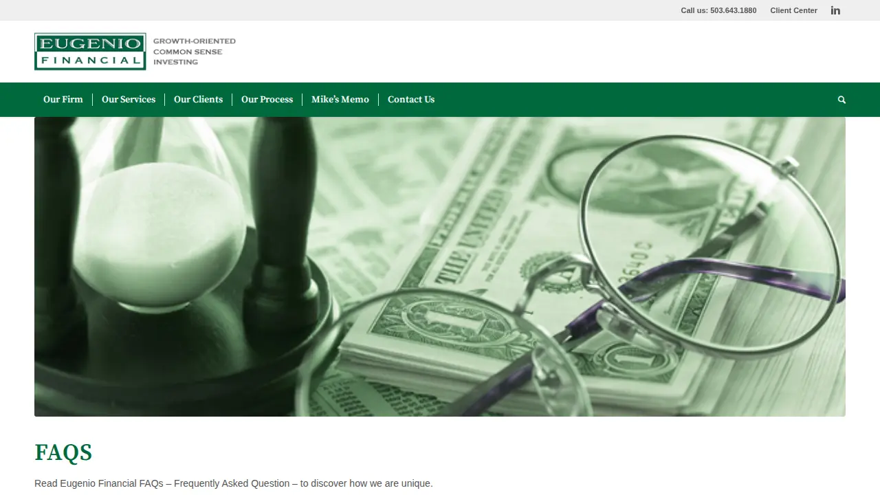 Eugenio Financial page