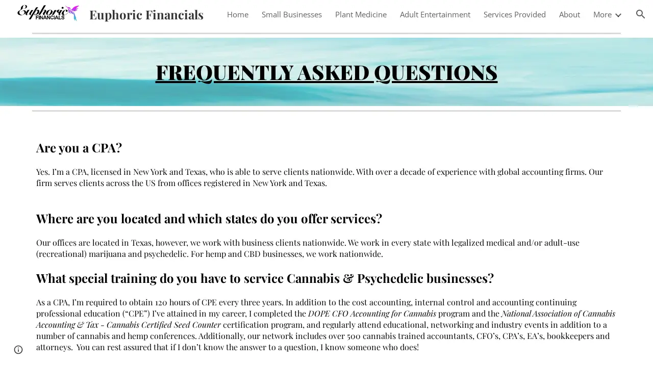 Euphoric Accounting page