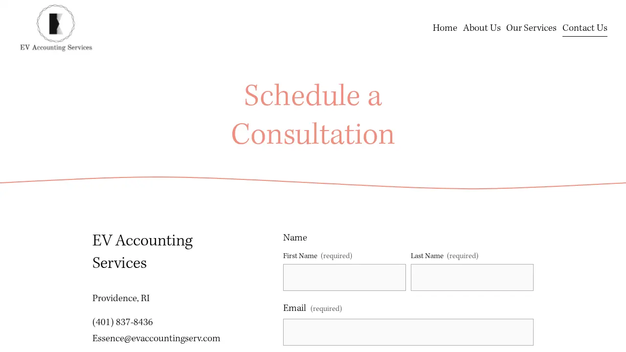 EV Accounting Services page