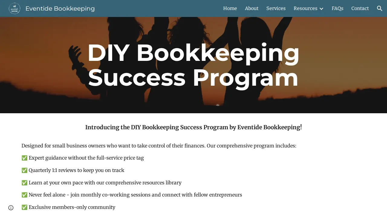 Eventide Bookkeeping page