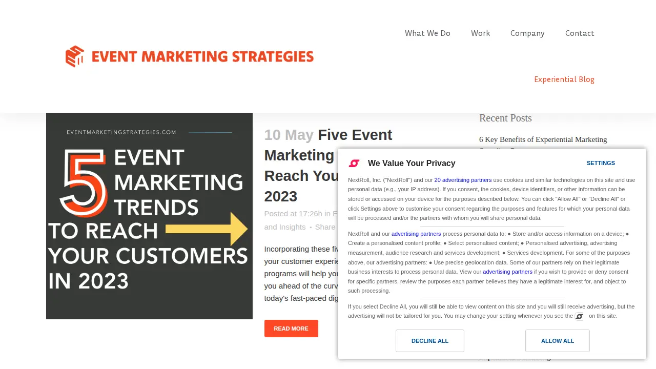 Event Marketing Strategies page