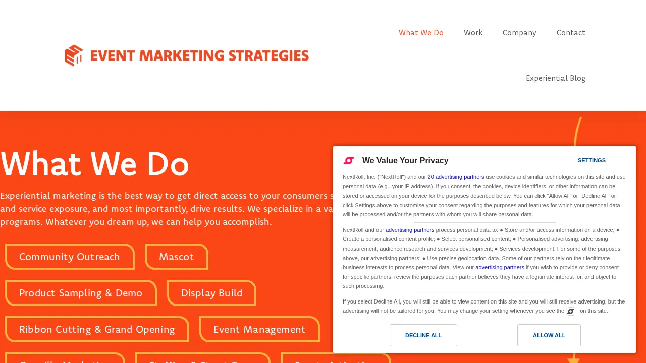 Event Marketing Strategies page