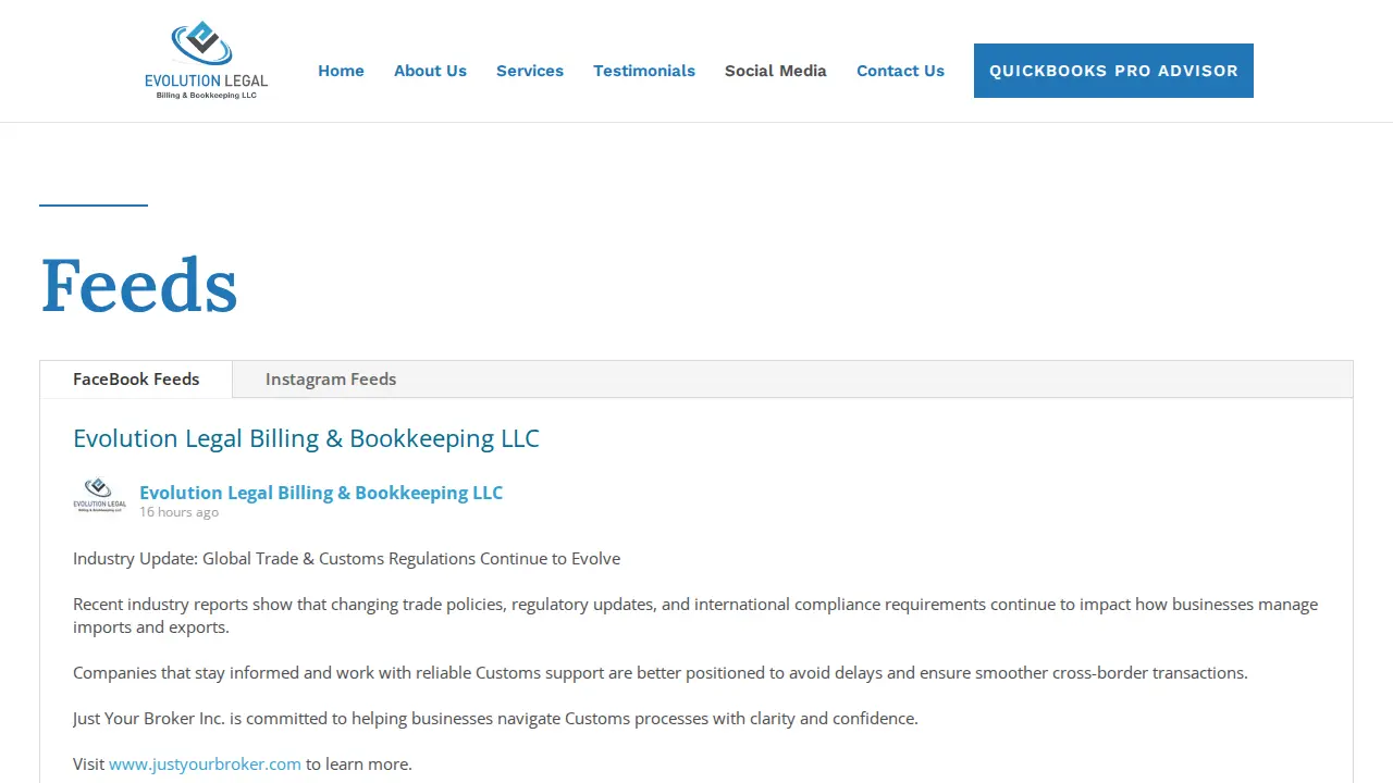 Evolution Legal Billing & Bookkeeping LLC page