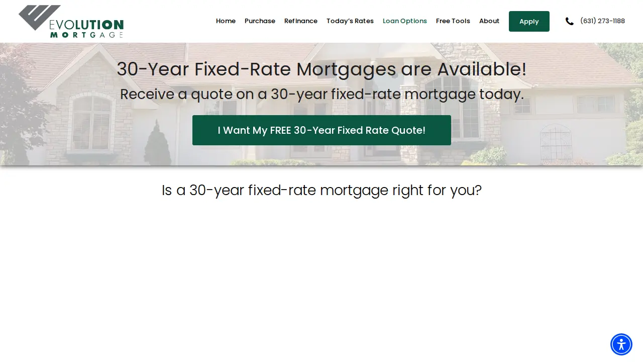 Evolution Mortgage Inc. page