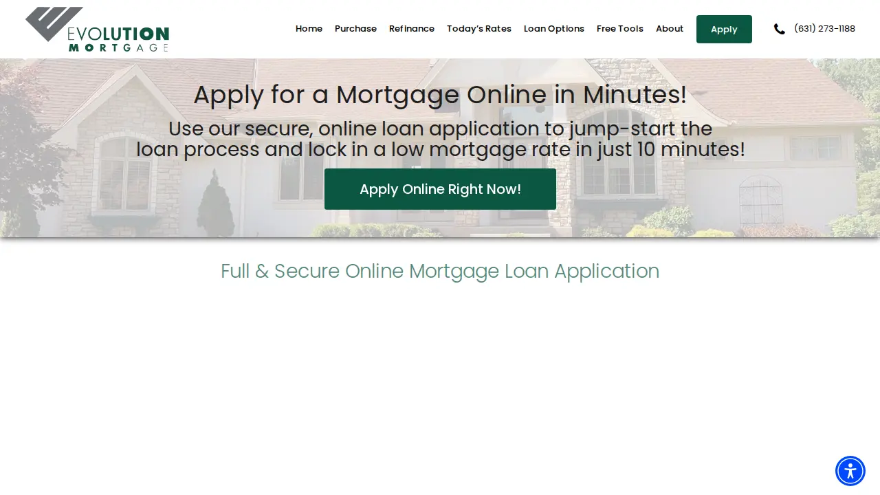 Evolution Mortgage Inc. page