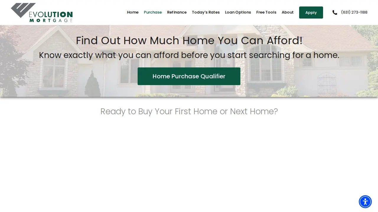 Evolution Mortgage Inc. page