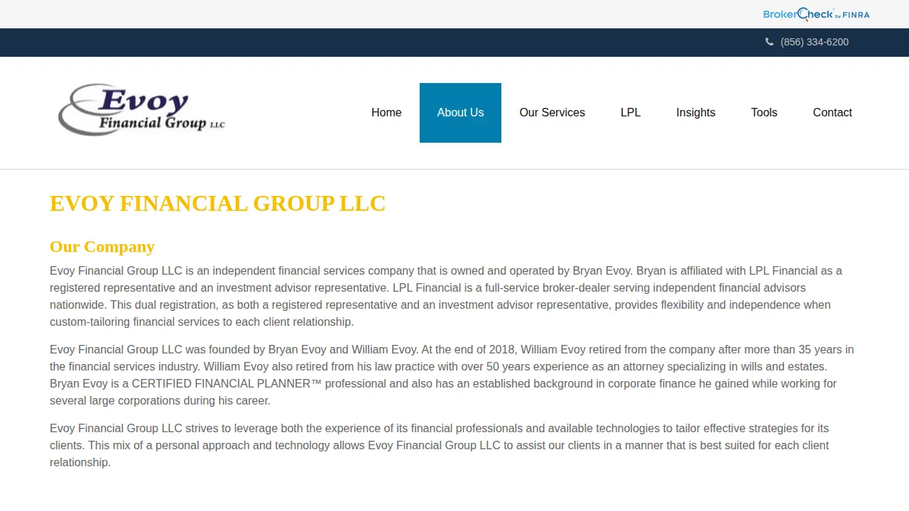 Evoy Financial Group LLC page