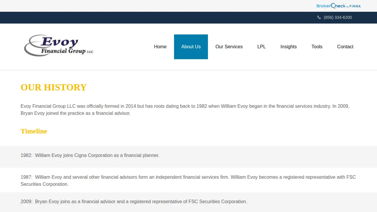 Evoy Financial Group LLC page